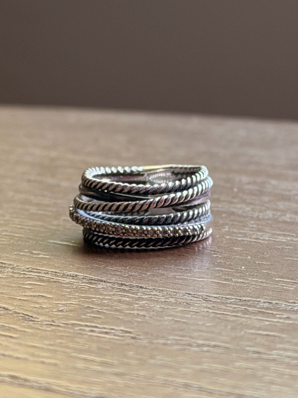 David Yurman Crossover Diamond Ring Size 7.5